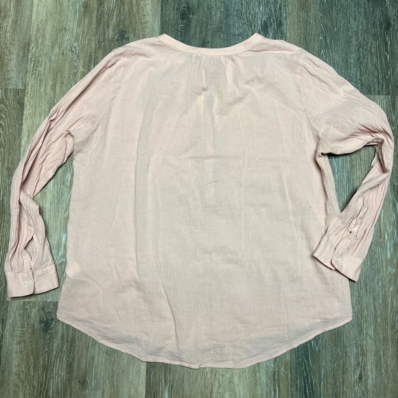 Michael Kors Light Pink 100% Cotton 1/3 Button Down Blouse Size XL - Picture 8 of 9